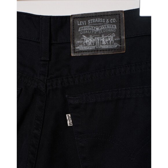 Vintage Levi's White Tab Size 30 Black Denim Jean Shorts Made in Canada Y2K 90s - Picture 3 of 7